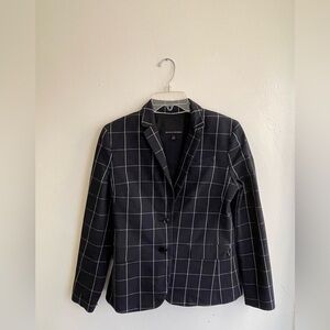 Banana Republic Black and White Grid Blazer